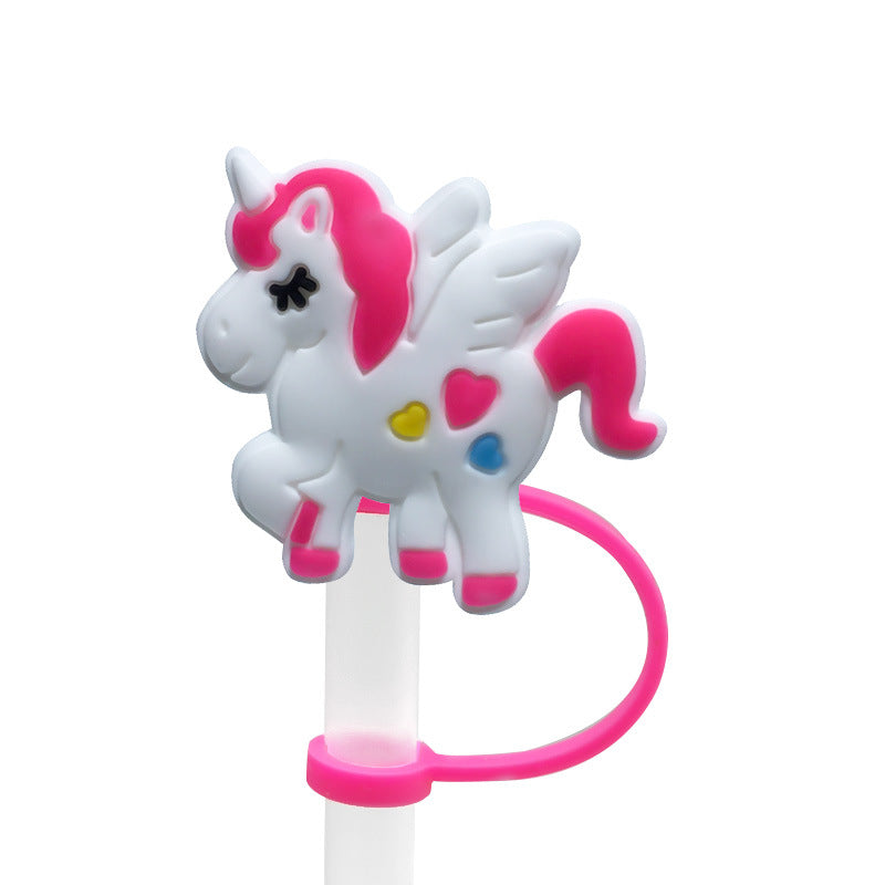 Wholesale 20PCS PVC Cute Unicorn Straw Tube Cap